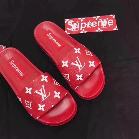 louis vuitton x supreme flip flops|cheap louis vuitton flip flops.